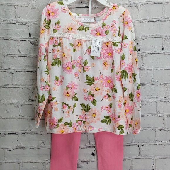 'THE CHILDREN'S PLACE' 'VICTORIAN TEA ROSE' LONG-SLEEVE TOP & LEGGINGS OUTFIT - Picture 2 of 14